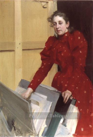 Portrait d’Emma Zorn dans le studio parisien avant tout Suède Anders Zorn Peintures à l'huile